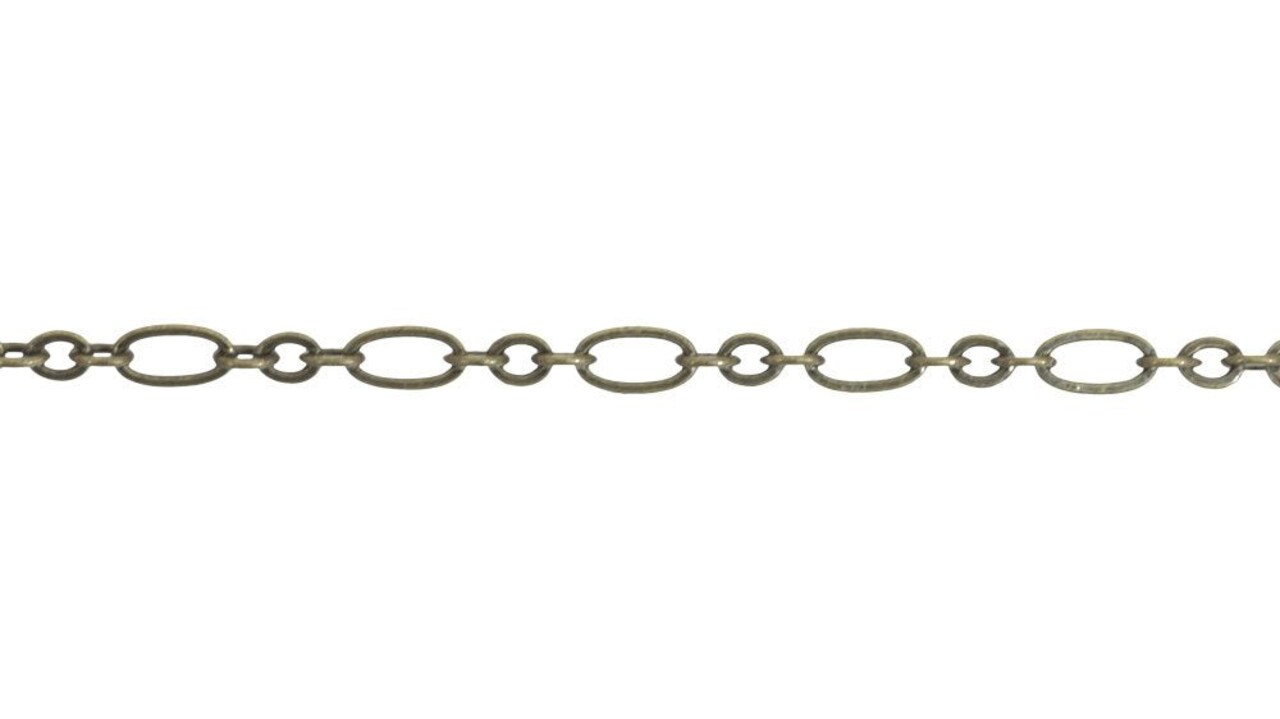 JewelrySupply 2.5mm Antique Brass Plated Figaro Chain (Priced per Foot)